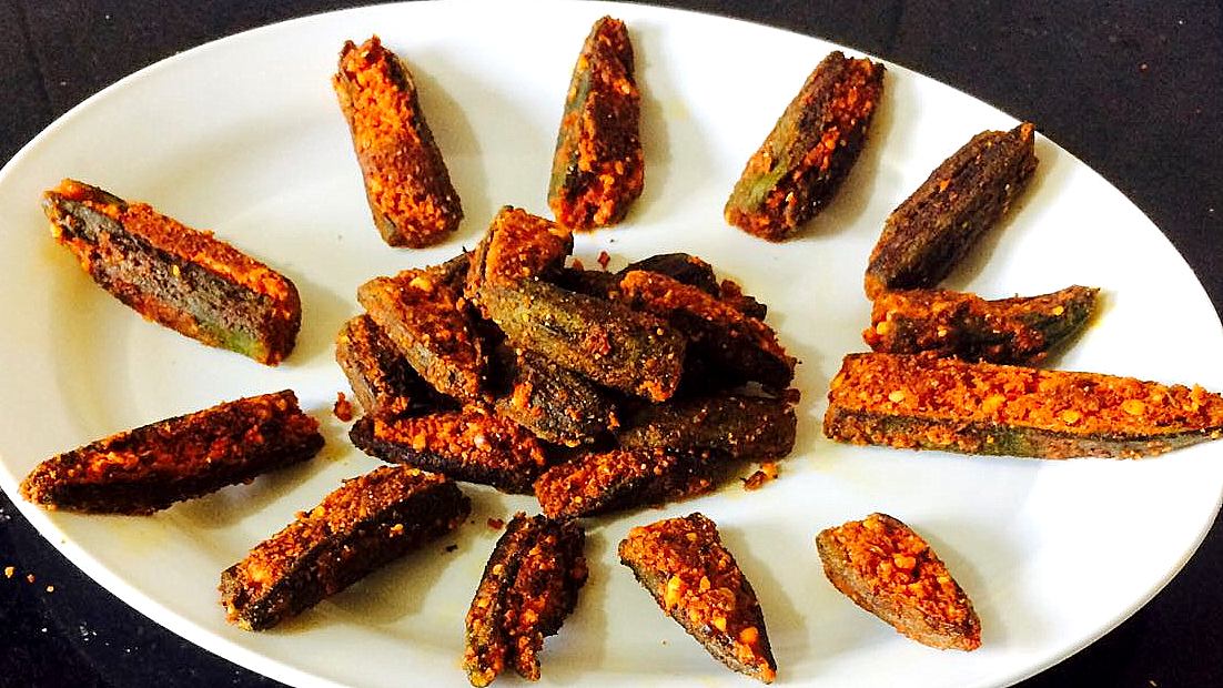 Stuffed okra/bharwa bhindi