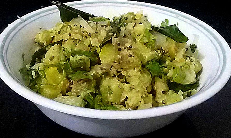 Raw Plantain stir fry/green banana curry
