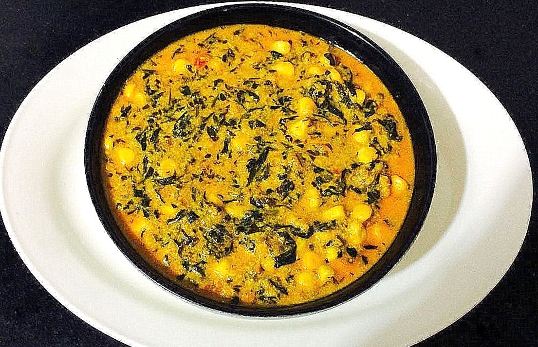 Creamy fenugreek and corn curry/Corn malai methi mutter