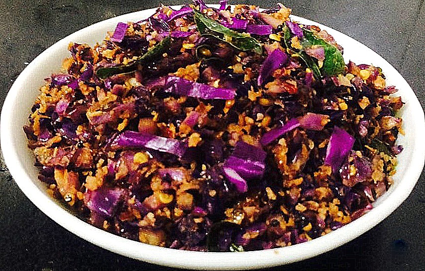 Purple Cabbage Stir Fry / Kerala Purple Cabbage Thoram