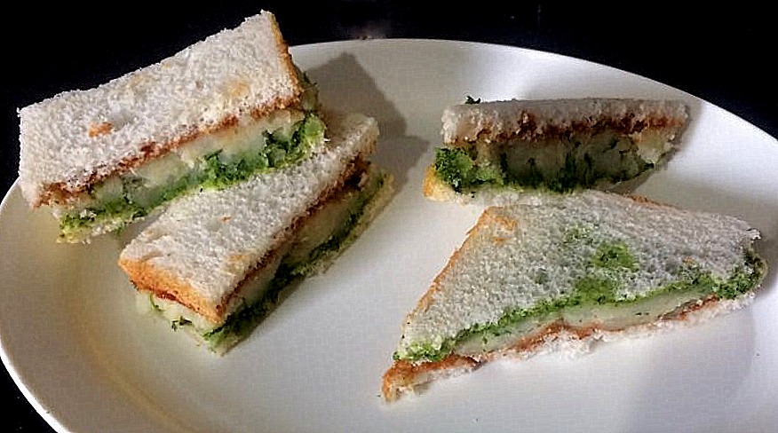 Potato Green Chutney Sandwich