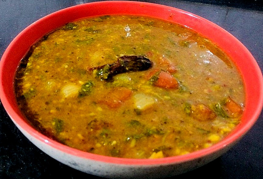 Keerai Sambar/Amaranth in Lentils