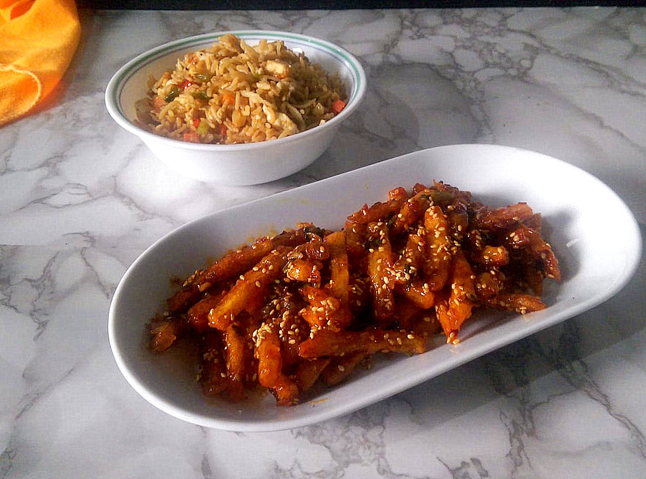 Crispy Honey Chilli Potatoes