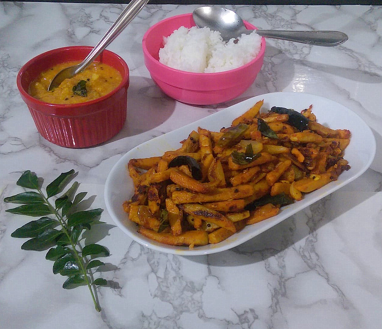 Colocasia or Taro Root Fry/ Chembu Mezhukku Puratti