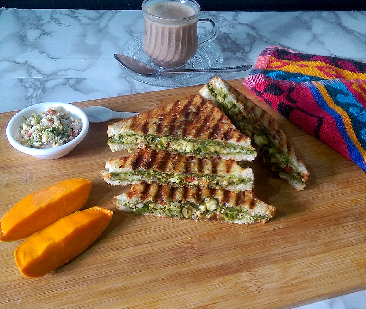 Fresh Indian Cheese (Paneer) Sandwich