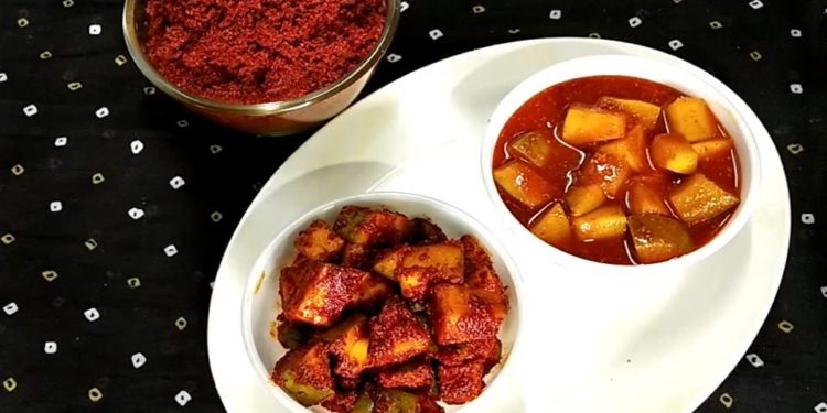 Ready Pickle Masala for making Pickles and two pickles using this ready Pickle Masala